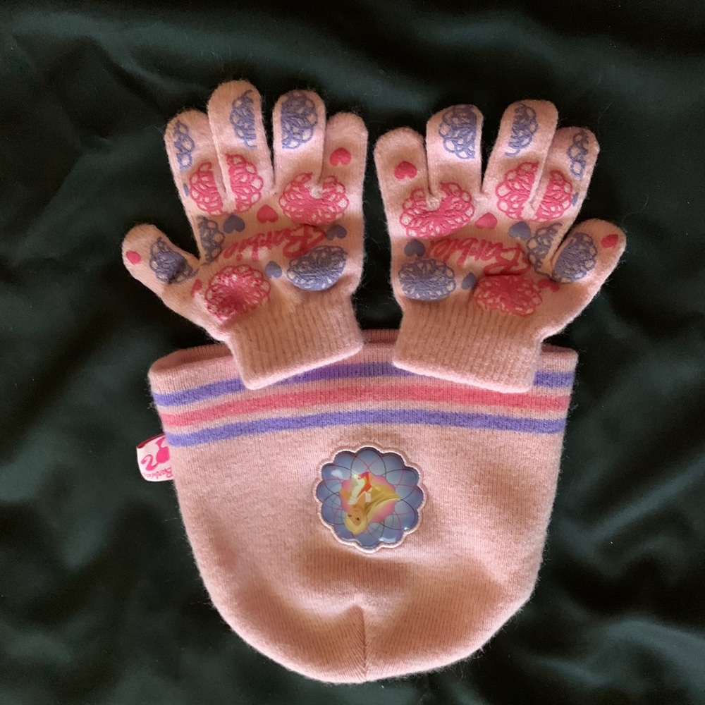 Barbie winter hat with mittens